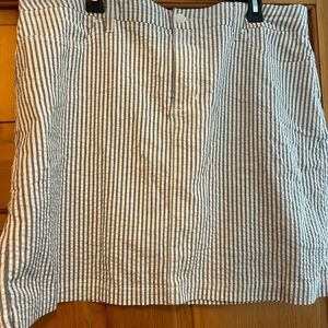 Skort-blue denim color-seersucker type fabric